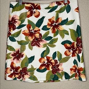 Ann Taylor Factory Floral Print A Line Pencil Women's Skirt Size 12